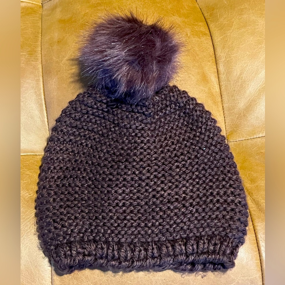 Cozy Knit Beanie with Faux Fur Pom